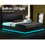 Artiss RGB LED Bed Frame Queen Size Gas Lift Base