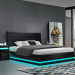 Artiss RGB LED Bed Frame Queen Size Gas Lift Base