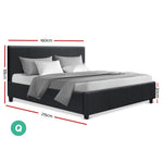 Queen Size Fabric Bed Frame - Charcoal - Pay 50% deposit & will deliver