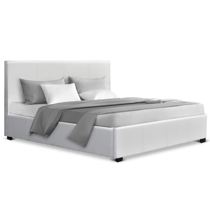 Queen Size PU Leather and Wood Bed Frame