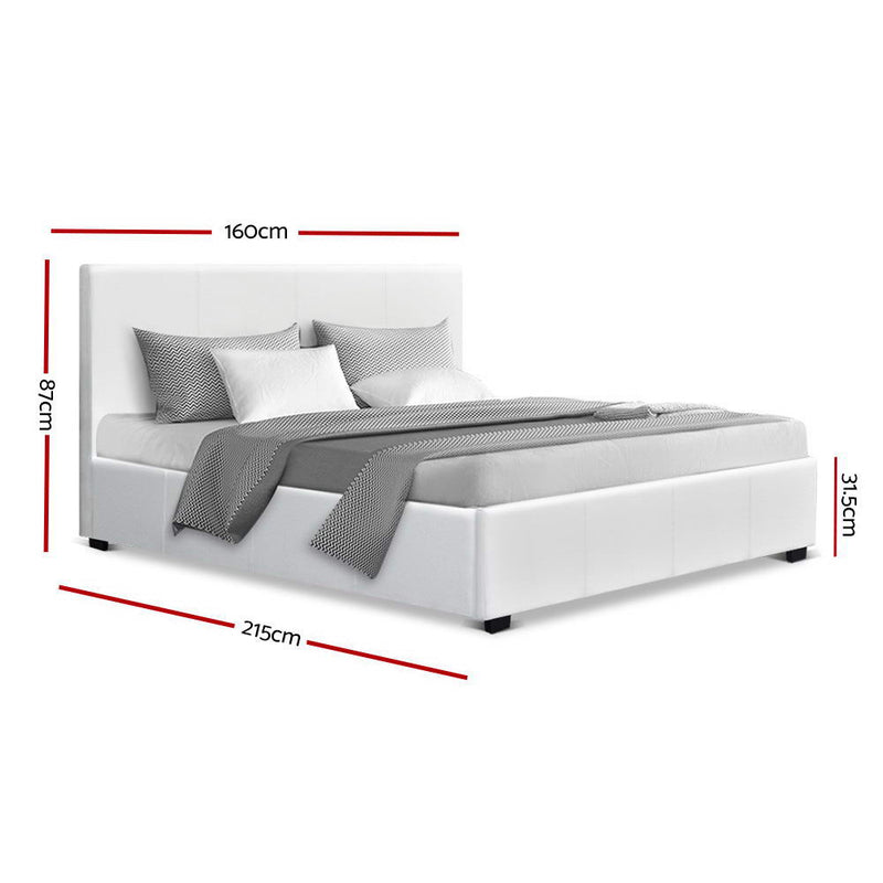 Queen Size PU Leather and Wood Bed Frame