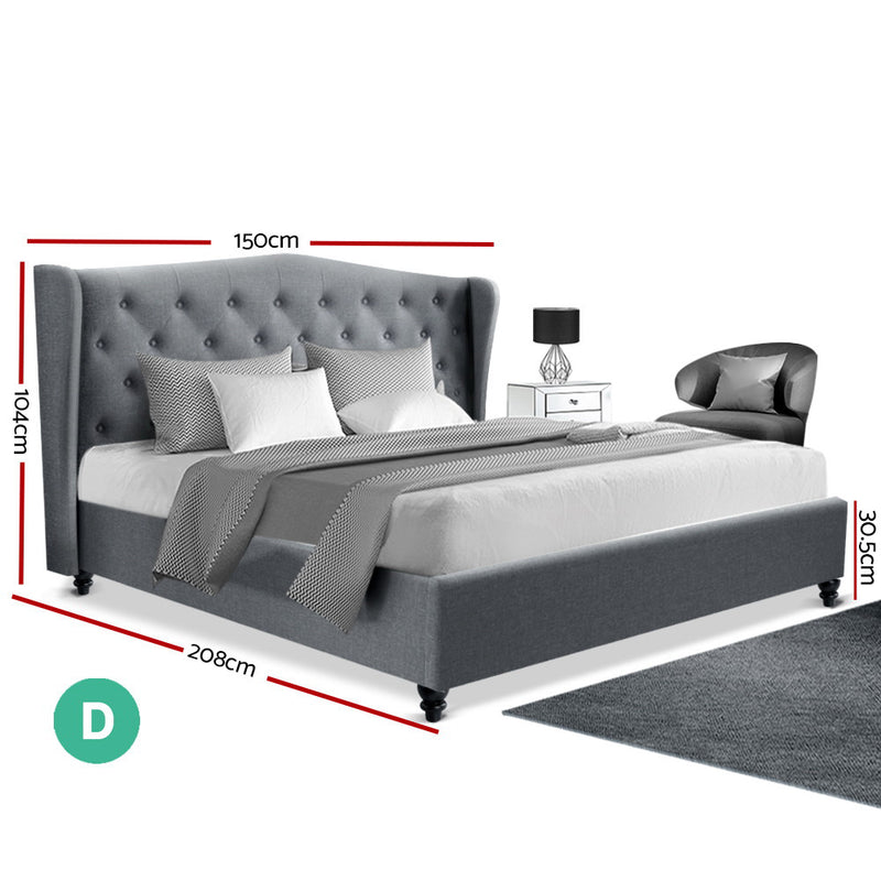 Double Size Wooden Upholstered Bed Frame - Pay 50% deposit & we deliver