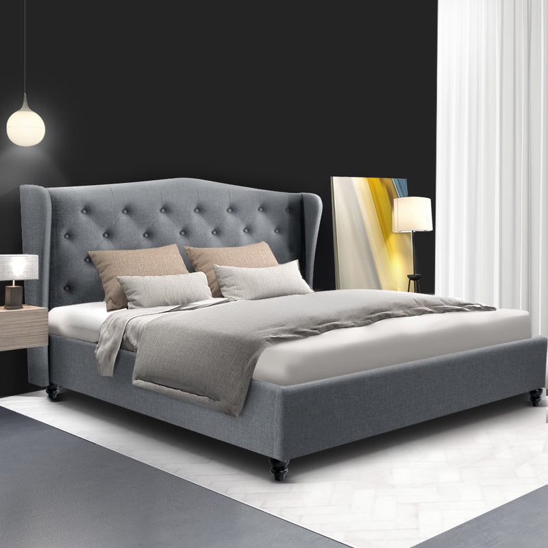 Double Size Wooden Upholstered Bed Frame - Pay 50% deposit & we deliver