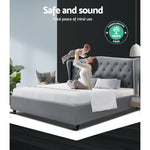 Artiss King Size Wooden Upholstered Bed Frame - Pay 50% deposit & will deliver