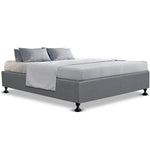 Queen Size Fabric and Wood Bed Frame - Pay 50% deposit & we deliver