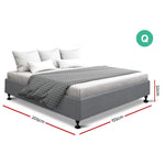 Queen Size Fabric and Wood Bed Frame - Pay 50% deposit & we deliver