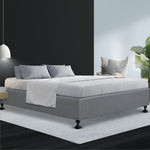 Queen Size Fabric and Wood Bed Frame - Pay 50% deposit & we deliver