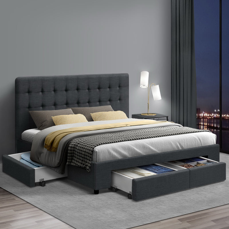 Artiss Double Size Fabric Bed Frame - Pay 50% deposit & we deliver