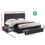 Artiss King Size Fabric Bed Frame - Pay 50% deposit & will deliver