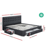 Artiss Queen Size Fabric Bed Frame - Pay 50% deposit & we deliver