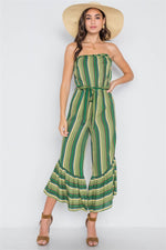 Stripe Jumpsuit -Green