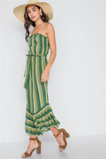 Stripe Jumpsuit -Green