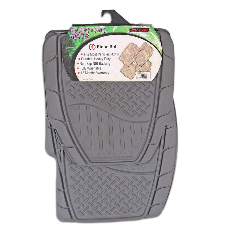 ELECTRIC 4-Piece Car Mat - GREY