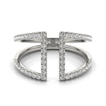 14K White Gold Open Style Dual Band Ring with Diamonds (1/2 ct. tw.)