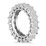 Exquisite 14K White Gold Emerald Cut Diamond Eternity Ring