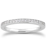 14K White Gold Micro-pave Flat Sided Diamond Wedding Ring Band