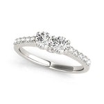 14K White Gold Round Two Stone Diamond Ring (3/4 ct. tw.)