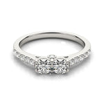 14K White Gold Round Two Stone Diamond Ring (3/4 ct. tw.)