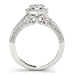 14K White Gold Round Diamond Engagement Ring with Baroque Shank Design (1 1/8 ct. tw.)