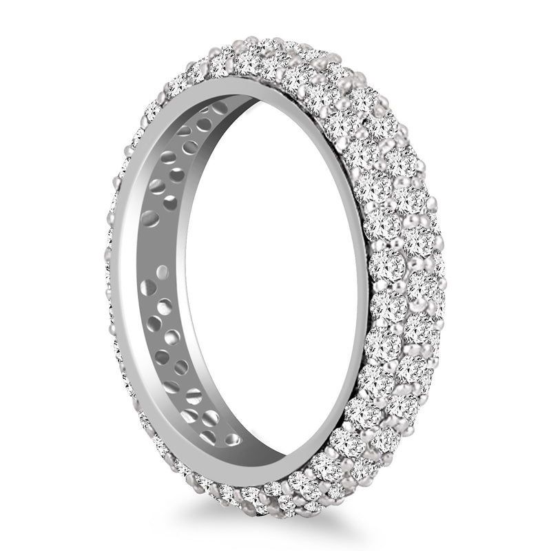 14K White Gold Cupola Round Diamond Eternity Ring in 14K White Gold