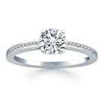 14K White Gold Channel Set Cathedral Engagement Ring