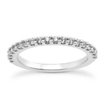 14K White Gold Shared Prong Diamond Wedding Ring Band with U Settings