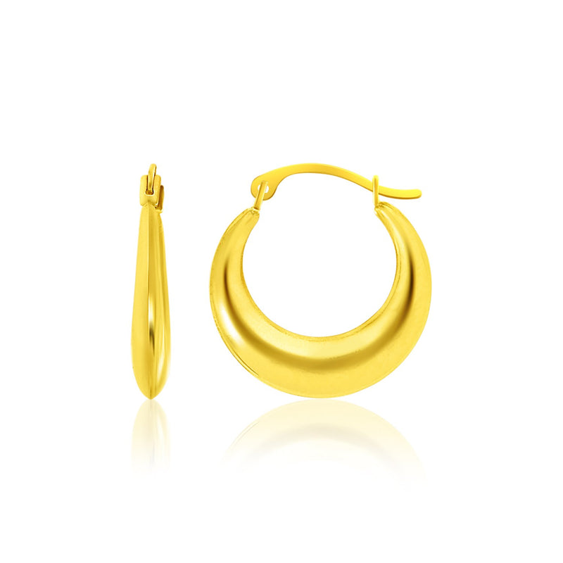 14K Yellow Gold Graduated Round Shape Hoop Earrings