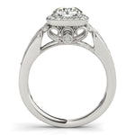 14K White Gold Baroque Shank Style Round Cut Diamond Engagement Ring (1 1/4 ct. tw.)