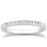 14K White Gold Channel Set Princess Diamond Wedding Ring Band