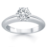 14K White Gold Solitaire Cathedral Engagement Ring