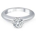 14K White Gold Solitaire Cathedral Engagement Ring