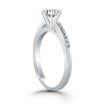 14K White Gold Diamond Channel Cathedral Engagement Ring