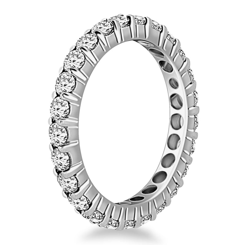 14K White Gold Ageless Round Cut Diamond Eternity Ring