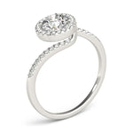 14K White Gold Halo Design Bypass Round Diamond Engagement Ring (5/8 ct. tw.)