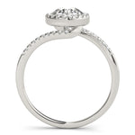 14K White Gold Halo Design Bypass Round Diamond Engagement Ring (5/8 ct. tw.)