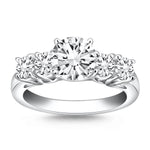 14K White Gold Five Stone Diamond Trellis Engagement Ring