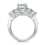 14K White Gold Five Stone Diamond Trellis Engagement Ring