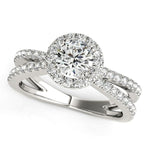 14K White Gold Round Diamond Engagement Ring with Split Shank Design (1 1/2 ct. tw.)