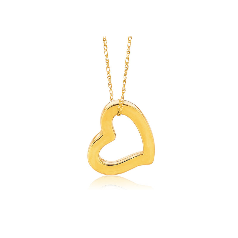 14K Yellow Gold Heart Pendant