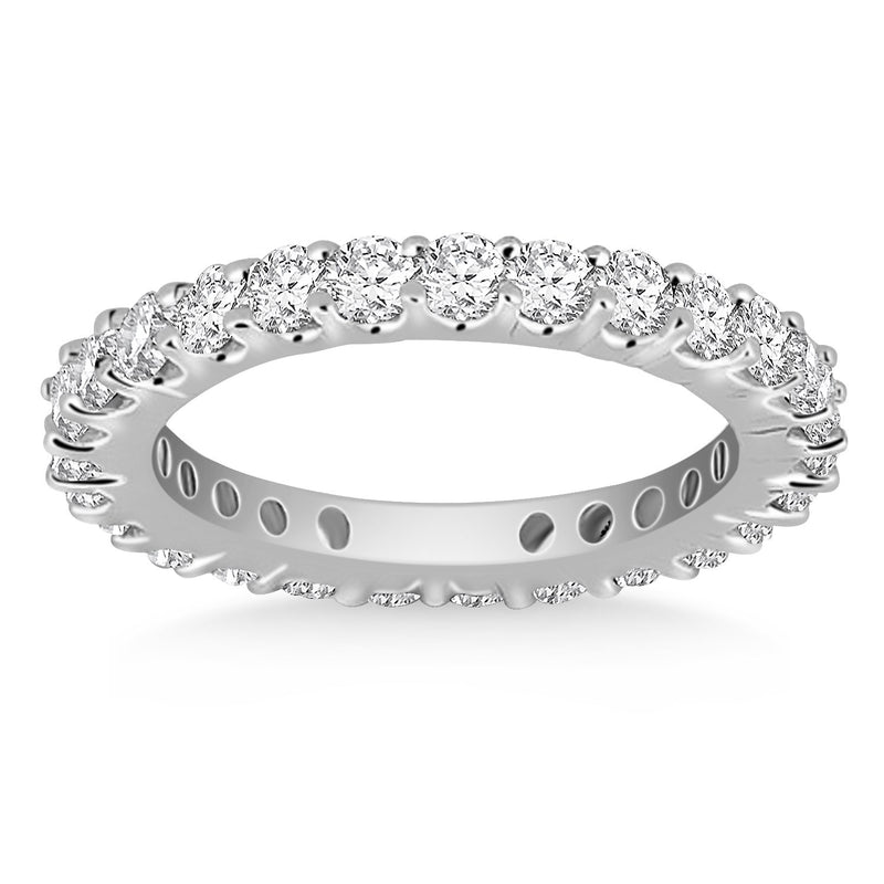 14K White Gold Common Prong Round Diamond Eternity Ring