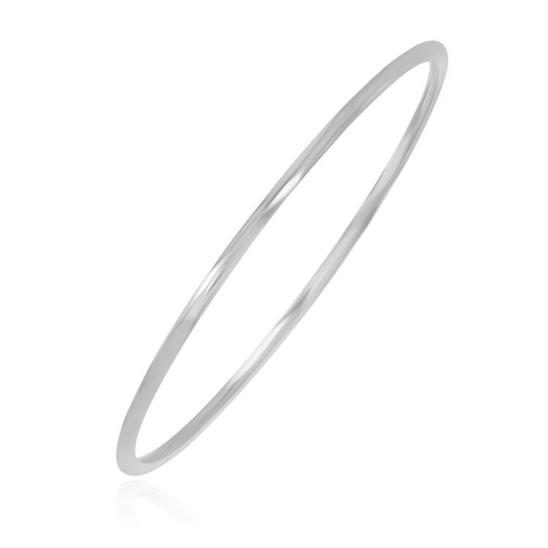 10K White Gold Slip-On Stackable Shiny Bangle