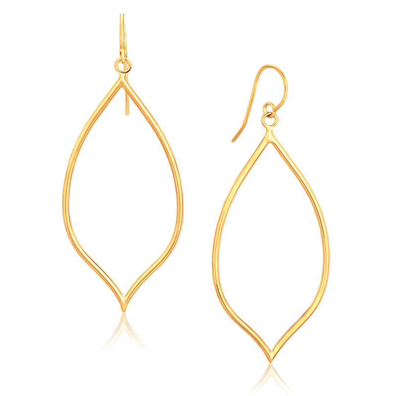 14K Yellow Gold Marquise Style Polished Earrings