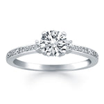 14K White Gold Diamond Accent Engagement Ring