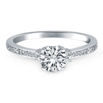 14K White Gold Diamond Accent Engagement Ring