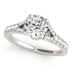 14K White Gold Split Shank Round Prong Set Diamond Engagement Ring (1 3/8 ct. tw.)