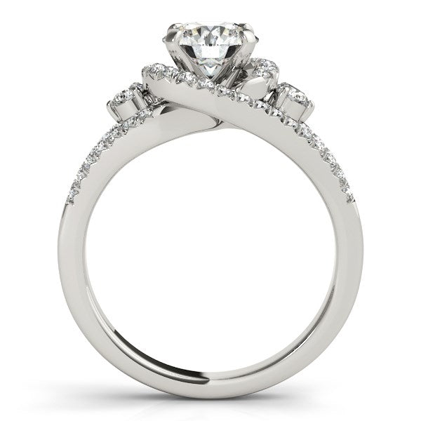 14K White Gold Split Shank Halo Bypass Round Diamond Engagement Ring (1 3/4 ct. tw.)