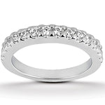 14K White Gold Shared Prong Diamond Wedding Ring Band