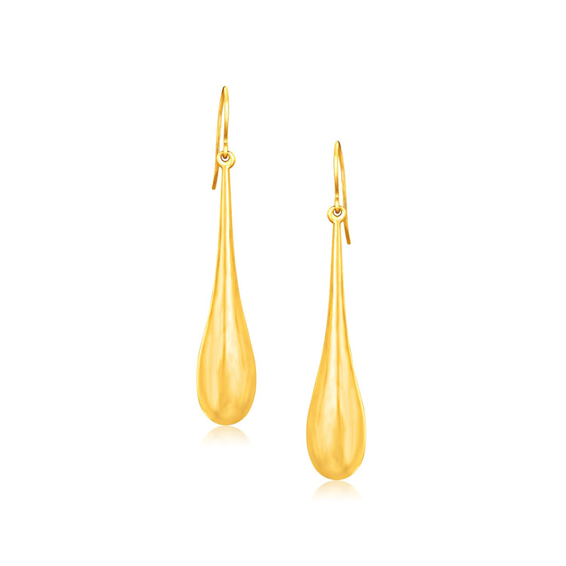 14K Yellow Gold Dramatic Drop Earrings