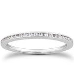 14K White Gold Slim Profile Diamond Channel Set Wedding Ring Band