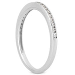 14K White Gold Slim Profile Diamond Channel Set Wedding Ring Band